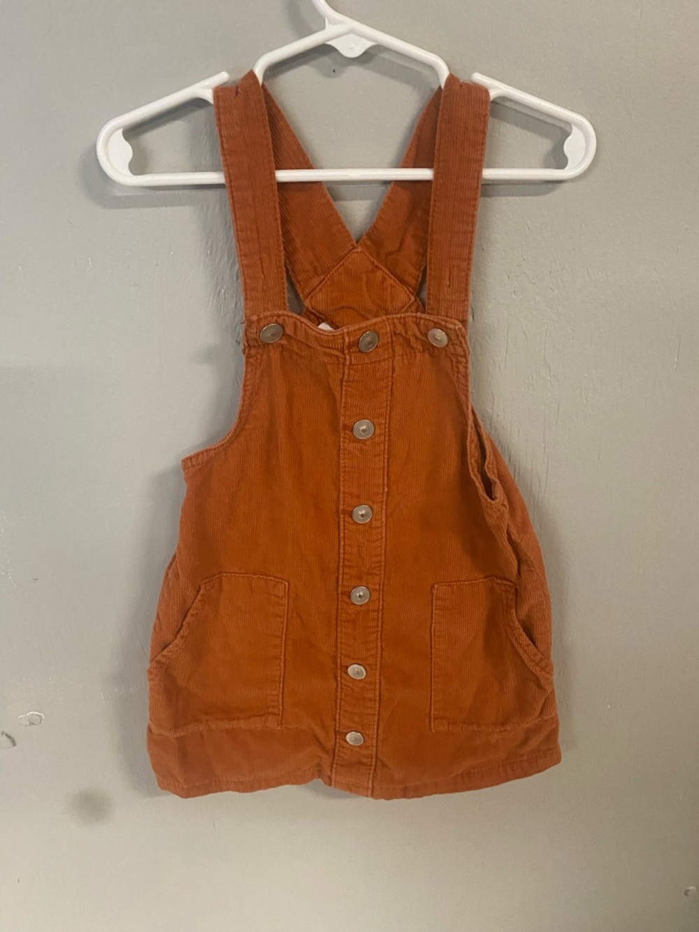 wonder nation Rust Orange Corduroy Overall Dress